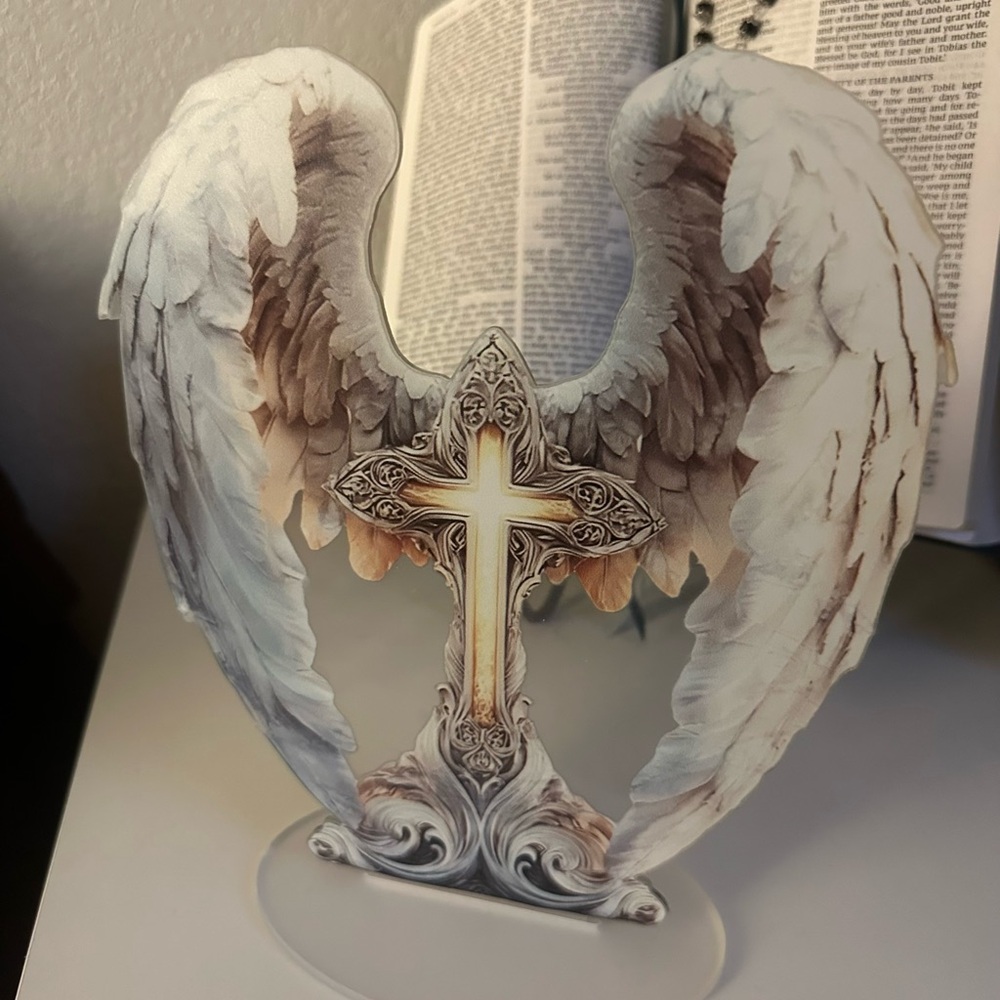 Angel wing acrylic ornament